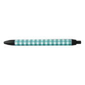 Blauwgroen gingham zwarte inkt pen (Voorkant)