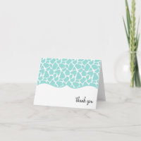 Blauwgroen Giraffe Print Bedankt Notities