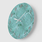 Blauwgroen glas ziet er abstract uit grote klok (Hoek)