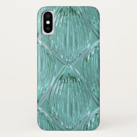 Blauwgroen glaslook abstract kunstpatroon Case-Mate iPhone case (Achterkant)