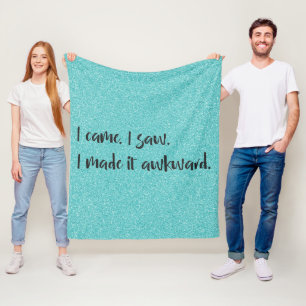 Blauwgroen glitter die ik maakte... fleece deken