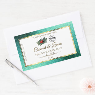 Blauwgroen Glitter- en White Product Labels - Lady