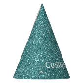 Blauwgroen glitter feesthoedjes (Links)