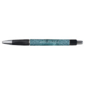 Blauwgroen Glitter Glitz sparkle glam gepersonalis Pen (Voorkant)