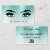 *~* BLAUWGROEN Glitter Lashes QR Brows Extensions Visitekaartje (Voorkant / Achterkant)