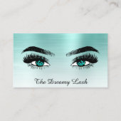 *~* BLAUWGROEN Glitter Lashes QR Brows Extensions Visitekaartje (Voorkant)