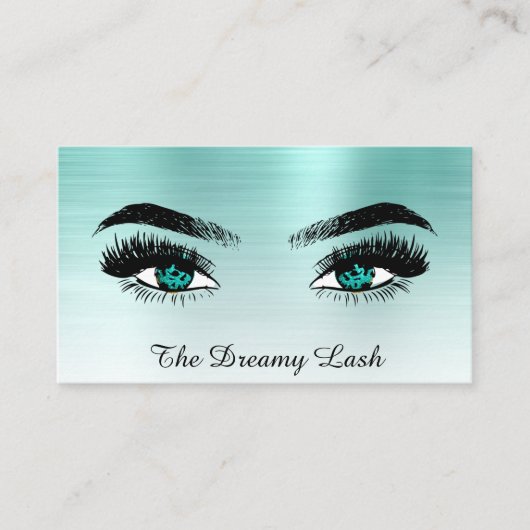 *~* BLAUWGROEN Glitter Lashes QR Brows Extensions Visitekaartje (Voorkant)