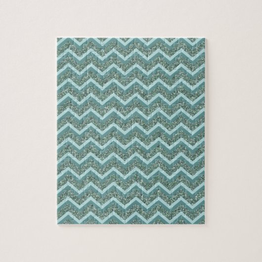 Blauwgroen glitter legpuzzel (Verticaal)