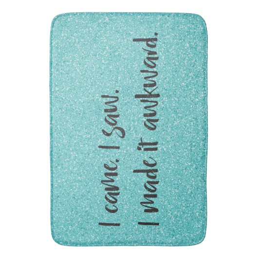 Blauwgroen Glitter maakte ik het Awkward Bath Mat (Voorkant Verticaal)