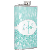 Blauwgroen Glitter-maatkolf Heupfles (Rechts)