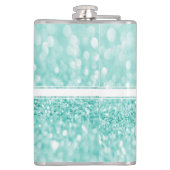 Blauwgroen Glitter-maatkolf Heupfles (Achterkant)