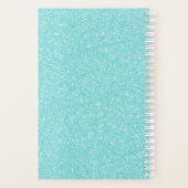 Blauwgroen Glitter Monogram Planner (Achterkant)