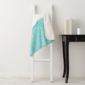 Blauwgroen Glitter Monogram Sherpa Deken (In situ)