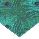 Blauwgroen Glitter Peacock Feathers Tafelkleed (Gekanteld)