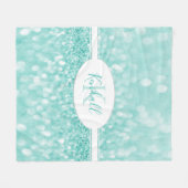 Blauwgroen Glitter personaliseert de Blanket van d Fleece Deken (Voorkant (Horizontaal))