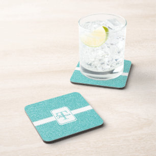Blauwgroen Glitter Personalized Plastic Onderzette Bier Onderzetter