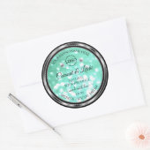 Blauwgroen Glitter Product Labels diamanten Logo (Envelop)
