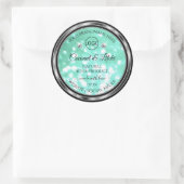 Blauwgroen Glitter Product Labels diamanten Logo (Tas)