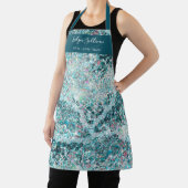 Blauwgroen glitter-schoonheidsprofessioneel schort (Insitu)