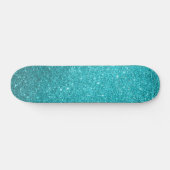 Blauwgroen Glitter Skateboard (Horizontaal)
