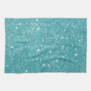 Blauwgroen glitter Sparkles Theedoek