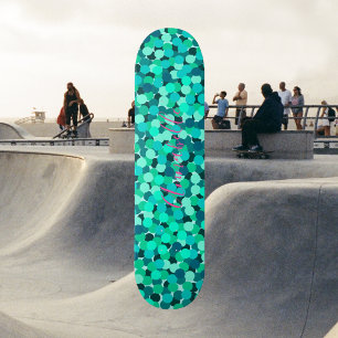 Blauwgroen Glitter Super Star Cute Skateboard
