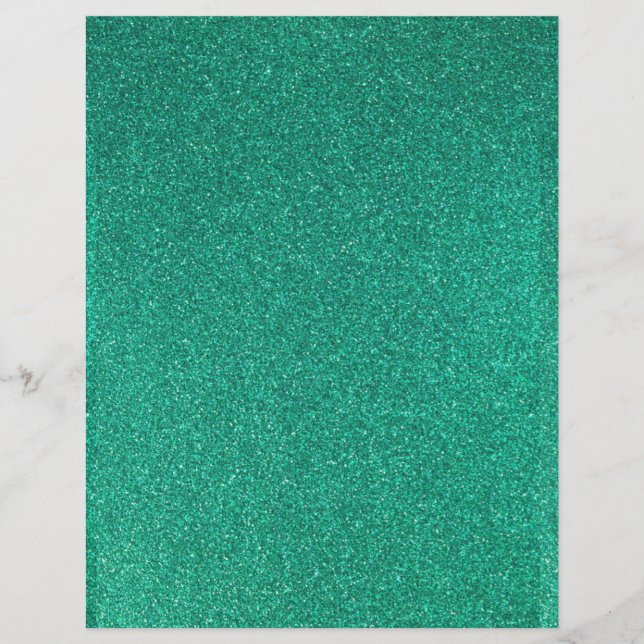 Blauwgroen Glitter Texture Scrapbook Paper (Voorkant)