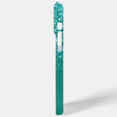 Blauwgroen Glitter Turquoise Glam Naam Case-Mate iPhone Case (Achterkant / Links)