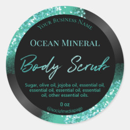  Blauwgroen Glitter Zwart Body Scrub Labels