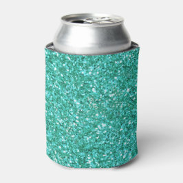 Blauwgroen glitterpatroon blikjeskoeler