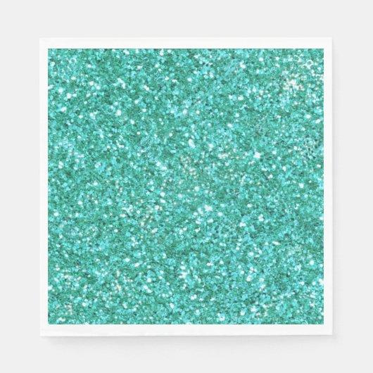 Blauwgroen glitterpatroon servetten (Voorkant)