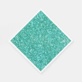 Blauwgroen glitterpatroon servetten (Hoek)