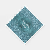 Blauwgroen Glitz Glitter Glam Servet (Hoek)