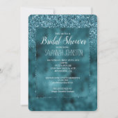 Blauwgroen Glitz Glitter Glam Sparkle Vrijgezellen Kaart (Voorkant)