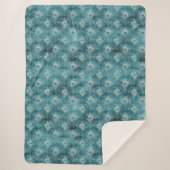 Blauwgroen Glitzy Glam Peacock Feathers Sherpa Deken (Voorkant)