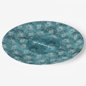 Blauwgroen Glitzy Glam Peacock Papieren Bordje (Gekanteld)