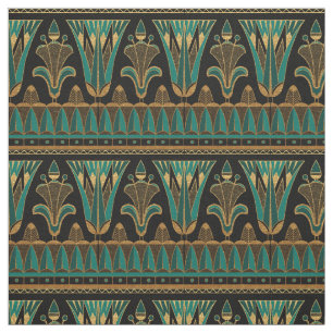Blauwgroen Gold- en zwart art-deco Stof
