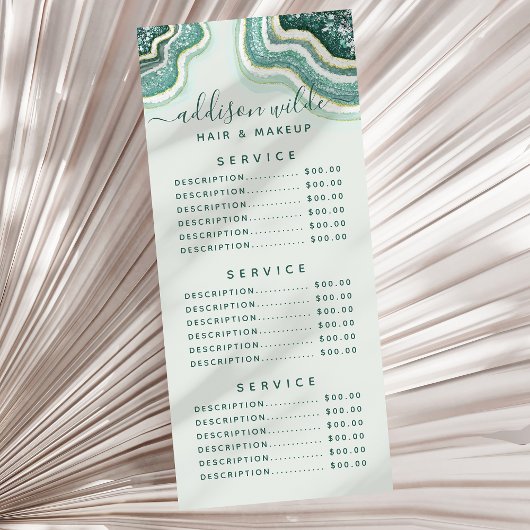 Blauwgroen Gold Glitter Agate Geode Rack Kaart