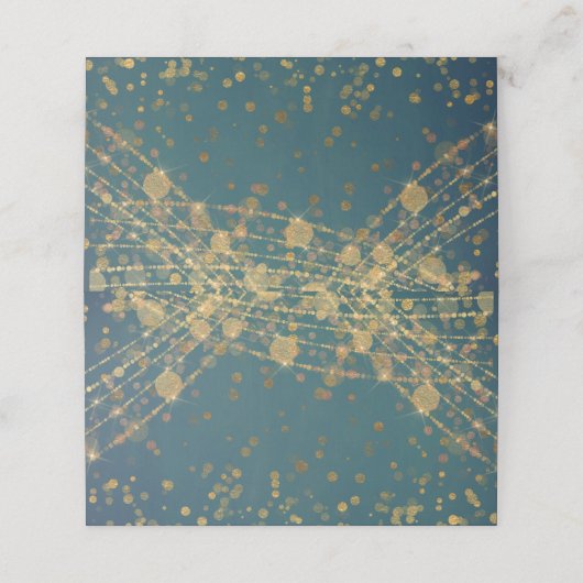 Blauwgroen Gold Glitter String Lights Bokeh (Buitenkant ongevouwen)