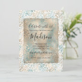 Blauwgroen Gold Leopard-printer Kaart (Staand voorkant)