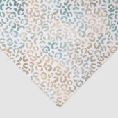 Blauwgroen Gold Leopard-printer Tissuepapier (Detail)