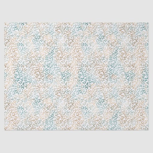 Blauwgroen Gold Leopard-printer Tissuepapier (Voorkant)