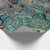 Blauwgroen Gold Paars Mandala Cadeaupapier (Hoek)