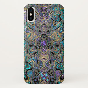 Blauwgroen Gold Paars Mandala Monogram iPhone X Ho iPhone X Hoesje