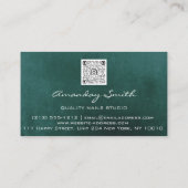 Blauwgroen Gold Quality Nail Script QR Code Logo Visitekaartje (Achterkant)
