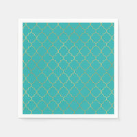 Blauwgroen & Gold Quatrefoil Patropatroonpartij
