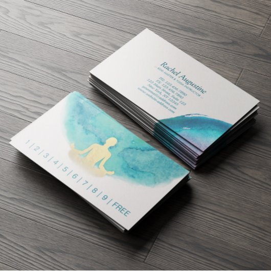 Blauwgroen Gold Waterverf YOGA Instructor Loyalty 