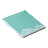 Blauwgroen golven notitieblok (Schuin)