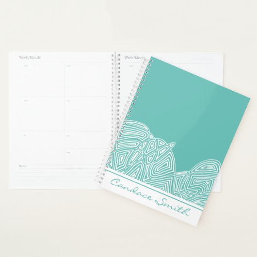 Blauwgroen golven planner (Display)