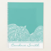 Blauwgroen golven planner (Voorkant)